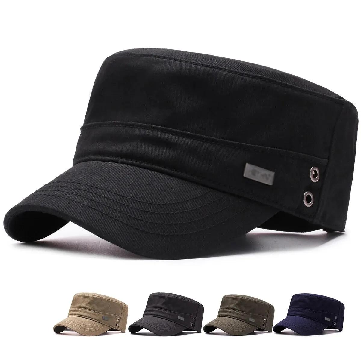 Four Seasons Flat Top Hat Men S Simple Cotton Peaked Hat м ߱  ĳ־ ĸ,  ޻